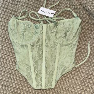 Mint Green Lace Bustier